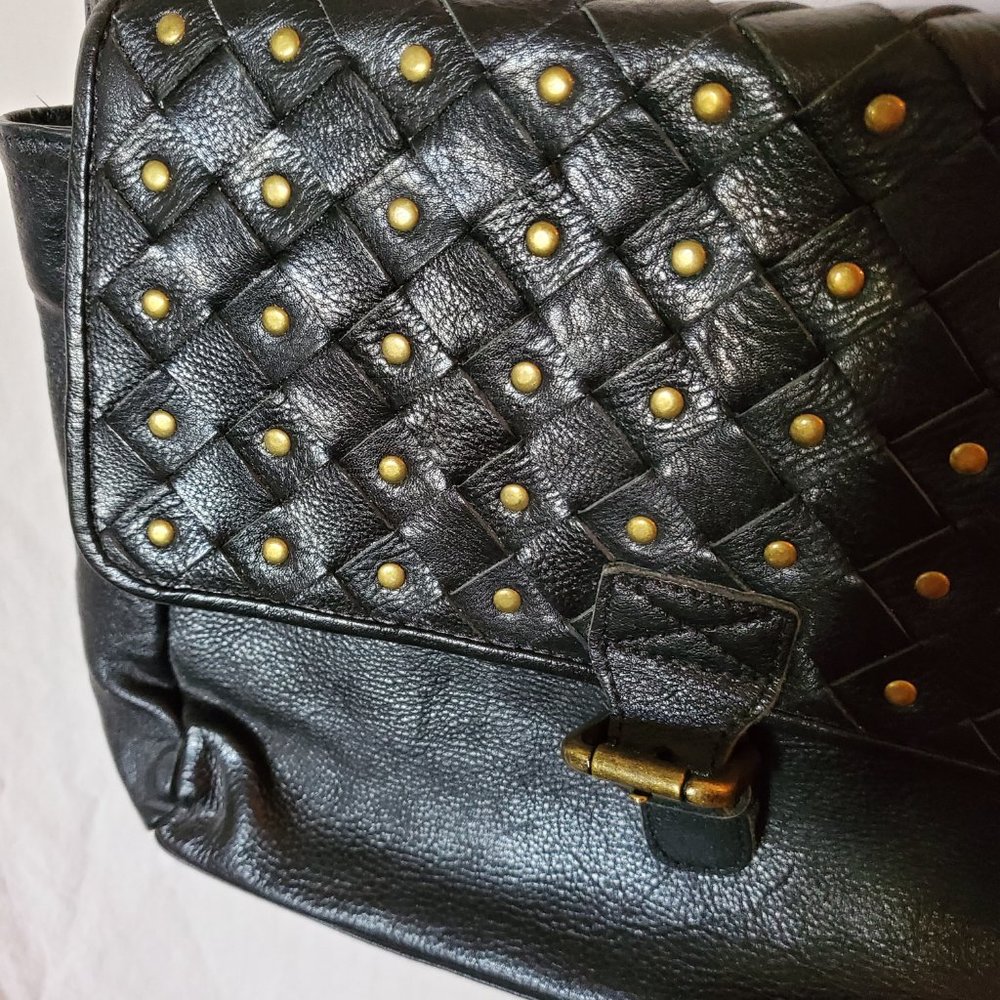 Wilson's Black Leather "Vintage" Studded Crossbody Purse - Picture 9 of 10